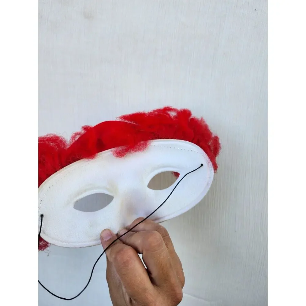Vtg Masquerade‎ Eye Mask Black Cat Whiskers and Clown Pretend Costume 2 Pcs
